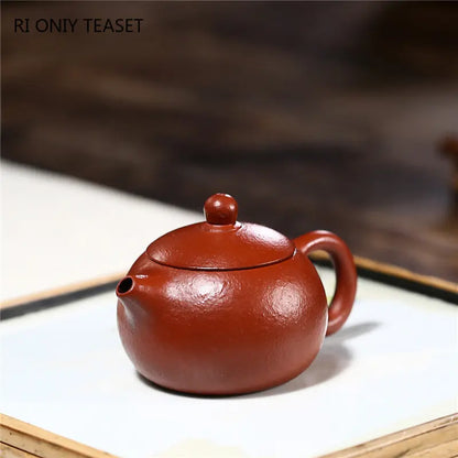 120ml Yixing Purple Clay Teapot Famous Artists Handmade Xishi Tea Pot Raw Ore Fish Seed Mud Kettle Chinese Zisha Tea Set Teaware