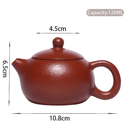 120ml Yixing Purple Clay Teapot Famous Artists Handmade Xishi Tea Pot Raw Ore Fish Seed Mud Kettle Chinese Zisha Tea Set Teaware