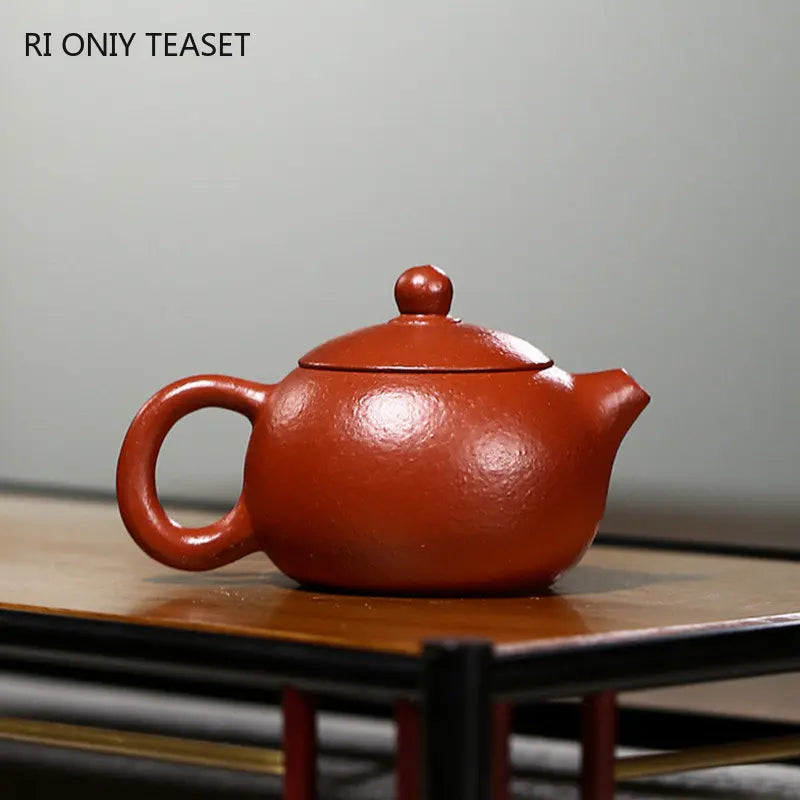 120ml Yixing Purple Clay Teapot Famous Artists Handmade Xishi Tea Pot Raw Ore Fish Seed Mud Kettle Chinese Zisha Tea Set Teaware