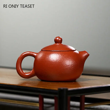 120ml Yixing Purple Clay Teapot Famous Artists Handmade Xishi Tea Pot Raw Ore Fish Seed Mud Kettle Chinese Zisha Tea Set Teaware