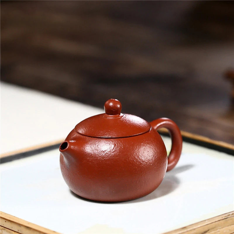 120ml Yixing Purple Clay Teapot Famous Artists Handmade Xishi Tea Pot Raw Ore Fish Seed Mud Kettle Chinese Zisha Tea Set Teaware