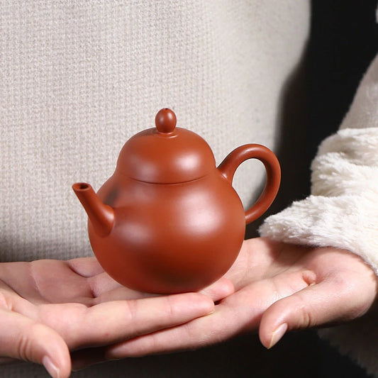 120ml Yixing Purple Clay Teapots Famous Artists Handmade Small Capacity Pear-shaped Tea Pot Kettle Chinese Zisha Tea Set