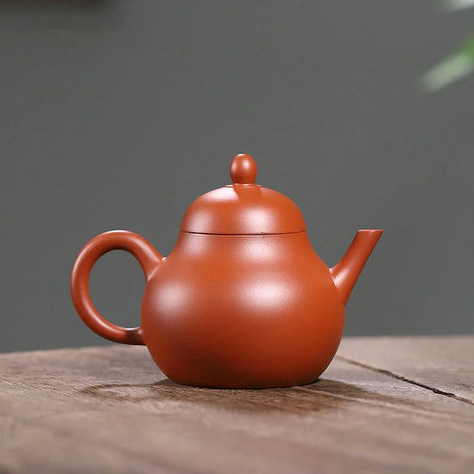 120ml Yixing Purple Clay Teapots Famous Artists Handmade Small Capacity Pear-shaped Tea Pot Kettle Chinese Zisha Tea Set