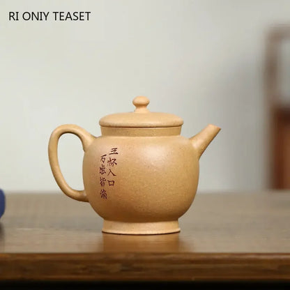 120ml Yixing Purple Clay Teapots Famous Artists Handmade Small Capacity Tea Pot Raw Ore Section Mud Kettle Chinese Zisha Tea Set