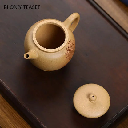 120ml Yixing Purple Clay Teapots Famous Artists Handmade Small Capacity Tea Pot Raw Ore Section Mud Kettle Chinese Zisha Tea Set