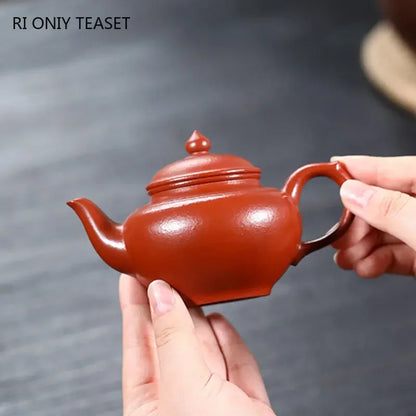 120ml Yixing Purple Clay Teapots Famous Artists Handmade Tea Pot Raw Ore Zhu Mud Beauty Kettle Chinese Authentic Zisha Tea Set