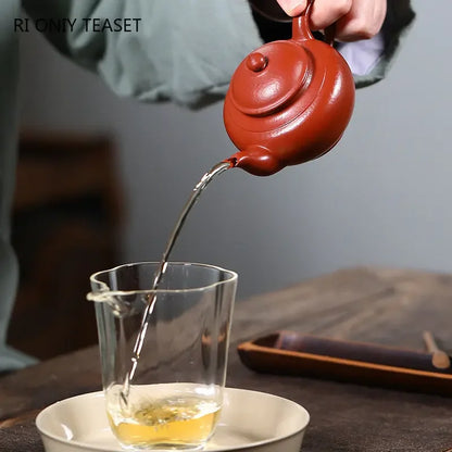 120ml Yixing Purple Clay Teapots Famous Artists Handmade Tea Pot Raw Ore Zhu Mud Beauty Kettle Chinese Authentic Zisha Tea Set
