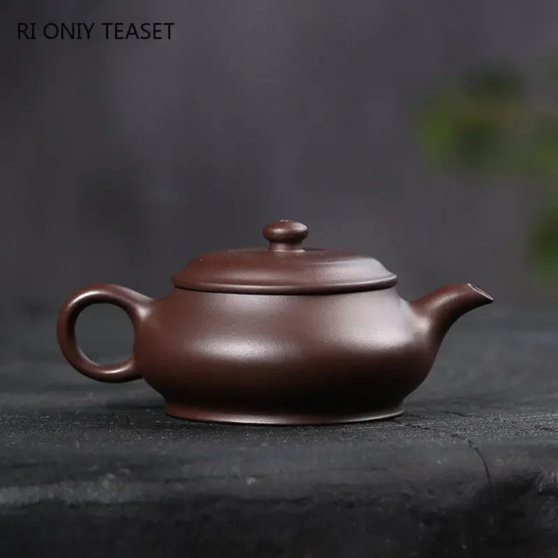 120ml Yixing Purple Clay Teapots Famous Hand Carved Tea Pot Raw Ore Old Purple Mud Kettle Chinese Handmade Zisha Tea Set
