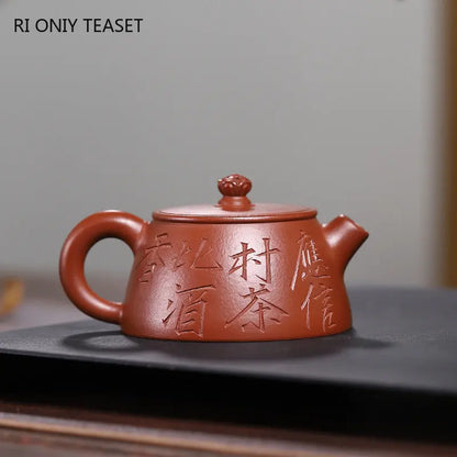 120ml Yixing Purple Clay Teapots Famous Handmade Small Capacity Stone Scoop Tea Pot Kettle Chinese High-end Zisha Tea Set