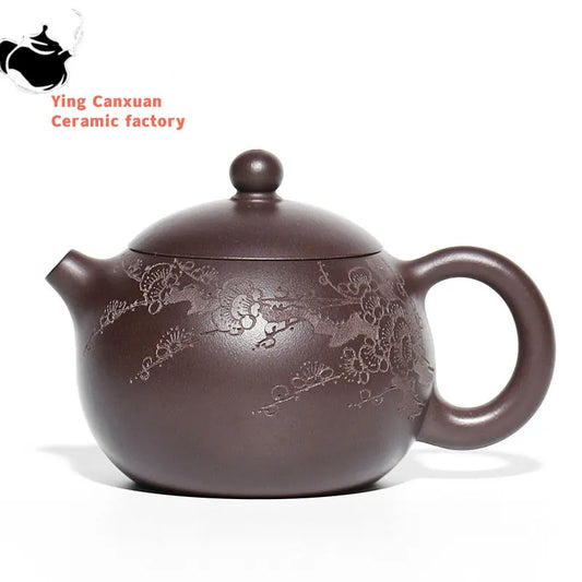 120ml Yixing Purple Clay Teapots Handmade Small Capacity Tea Pot Raw Ore Old Purple Mud Kettle Chinese High-end Zisha Tea Set