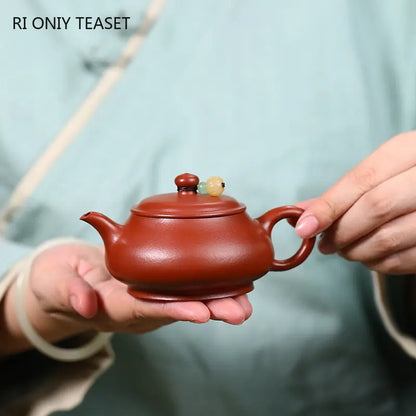 120ml Yixing Purple Clay Teapots Handmade Tea Pot Raw Ore Dahongpao Mud Kettle High-end Chinese Zisha Tea Set Collection