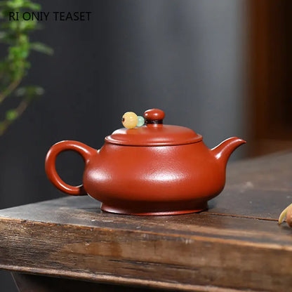 120ml Yixing Purple Clay Teapots Handmade Tea Pot Raw Ore Dahongpao Mud Kettle High-end Chinese Zisha Tea Set Collection