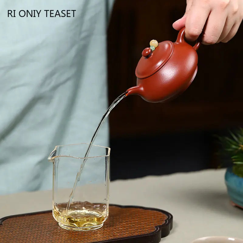 120ml Yixing Purple Clay Teapots Handmade Tea Pot Raw Ore Dahongpao Mud Kettle High-end Chinese Zisha Tea Set Collection