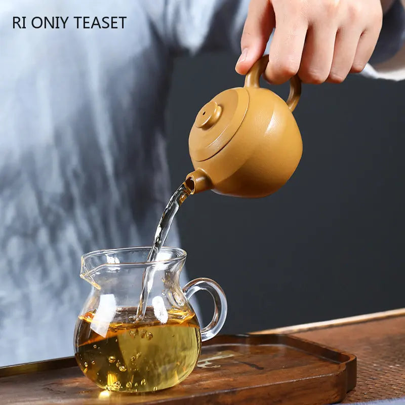 120ml Yixing Raw Ore Purple Clay Teapots Handmade Small Capacity Tea Pot Kettle Chinese High-end Zisha Tea Set Collection Gifts