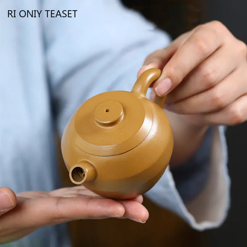 120ml Yixing Raw Ore Purple Clay Teapots Handmade Small Capacity Tea Pot Kettle Chinese High-end Zisha Tea Set Collection Gifts