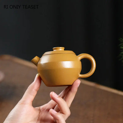 120ml Yixing Raw Ore Purple Clay Teapots Handmade Small Capacity Tea Pot Kettle Chinese High-end Zisha Tea Set Collection Gifts