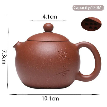120ml Yixing Small Capacity Purple Clay Teapot Chinese Famous Artists Handmade Xishi Tea Pot Beauty Kettle Zisha Tea Set Teaware