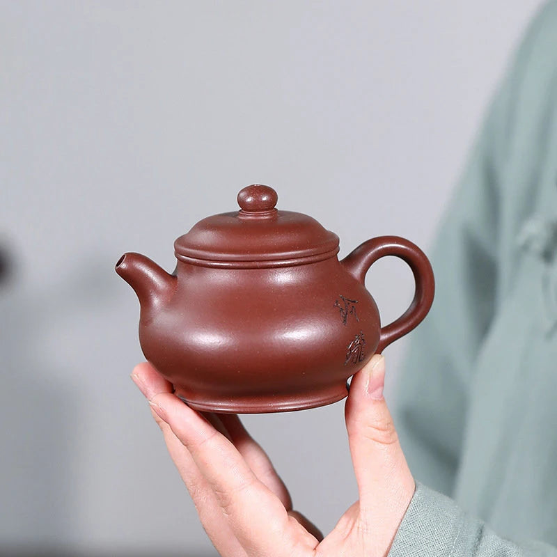 120ml Yixing Small Capacity Purple Clay Teapots Famous Handmade Tea Pot Raw Ore Dragon Blood Sand Kettle Chinese Zisha Tea Set