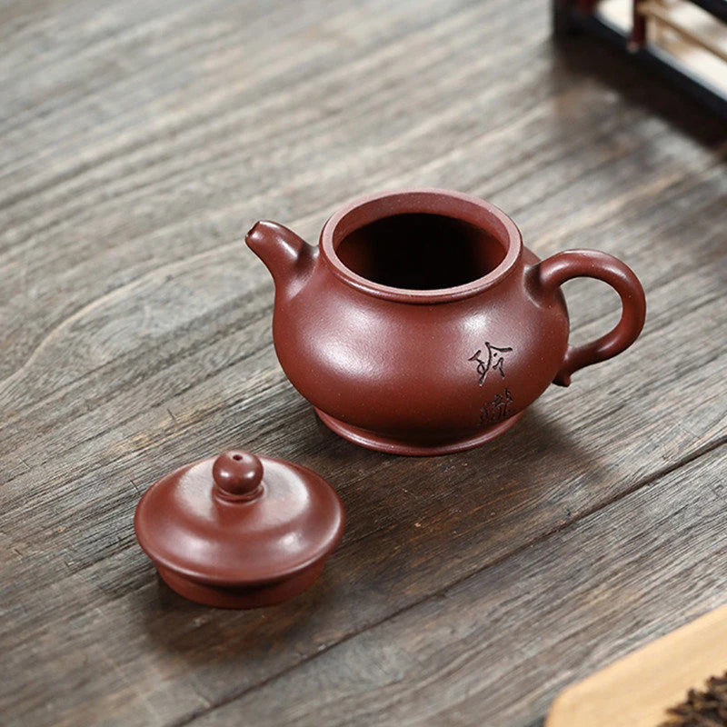 120ml Yixing Small Capacity Purple Clay Teapots Famous Handmade Tea Pot Raw Ore Dragon Blood Sand Kettle Chinese Zisha Tea Set