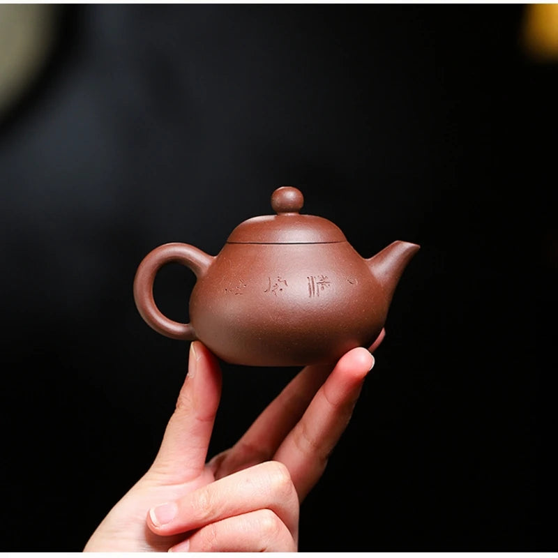 120ml true yixing zisha purple clay tea pot marked 7 infuser holes hand carved master made original ore on sales
