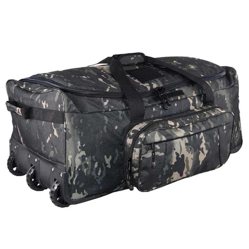 124L arge Capacity Military Tactical Duffel Bag Rolling Luggage for Heavy-Duty Camping Hiking luggage Travel Suitcase 124L