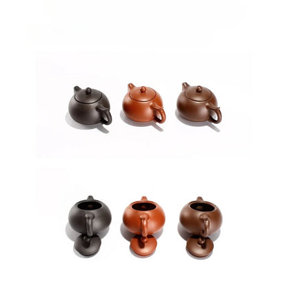 125ML Yixing Purple Clay Teapot Machine-made Xishi Tea Pot Raw Ore Dahongpao Quality Teaware Oolong Pu're Tea Set Filter Kettle