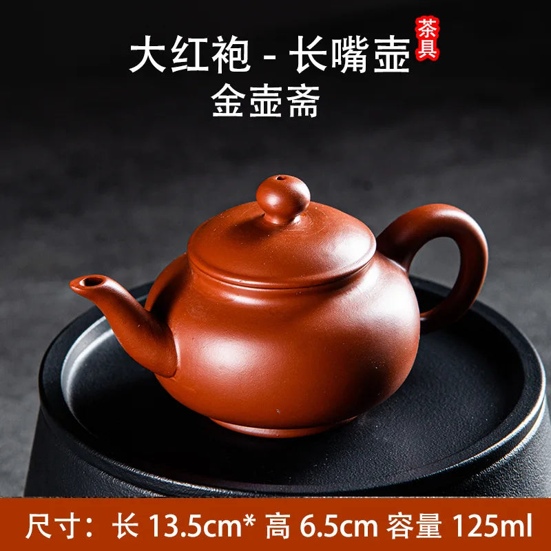 125ml Chinese Yixing Purple Clay Teapots Famous Artists Handmade Tea Pot Raw Ore Purple Mud Beauty Kettle High-end Zisha Tea Set