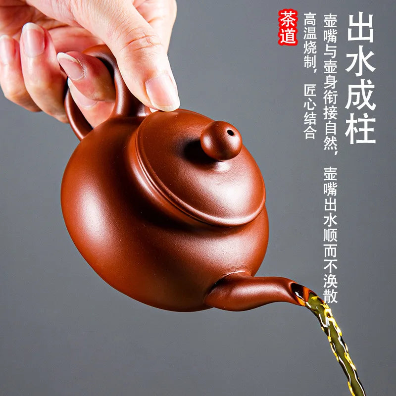 125ml Chinese Yixing Purple Clay Teapots Famous Artists Handmade Tea Pot Raw Ore Purple Mud Beauty Kettle High-end Zisha Tea Set