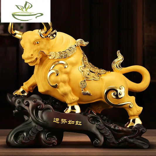 Wall Street Bull Decorative Statue Resin Sculpture Lucky Bull Ornament Domineering home living room bedroom decoration crafts