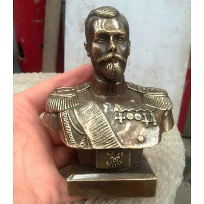 12CM Russian Tsar NICHOLAS II bust statue 5" H bronze statue 15cm Suvorov /Emperor Peter Zhukov 21CM