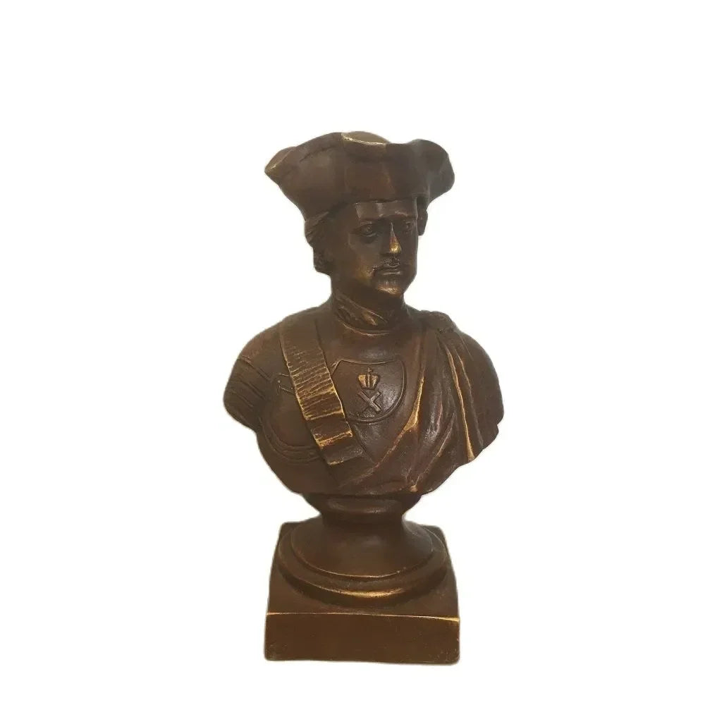 12CM Russian Tsar NICHOLAS II bust statue 5" H bronze statue 15cm Suvorov /Emperor Peter Zhukov 21CM