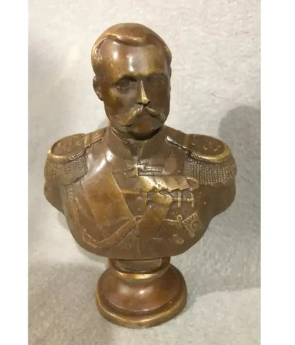 12CM Russian Tsar NICHOLAS II bust statue 5" H bronze statue 15cm Suvorov /Emperor Peter Zhukov 21CM