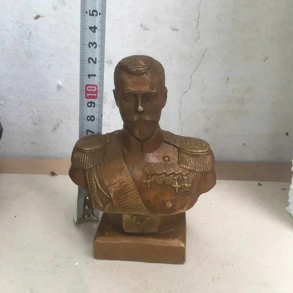 12CM Russian Tsar NICHOLAS II bust statue 5" H bronze statue 15cm Suvorov /Emperor Peter Zhukov 21CM