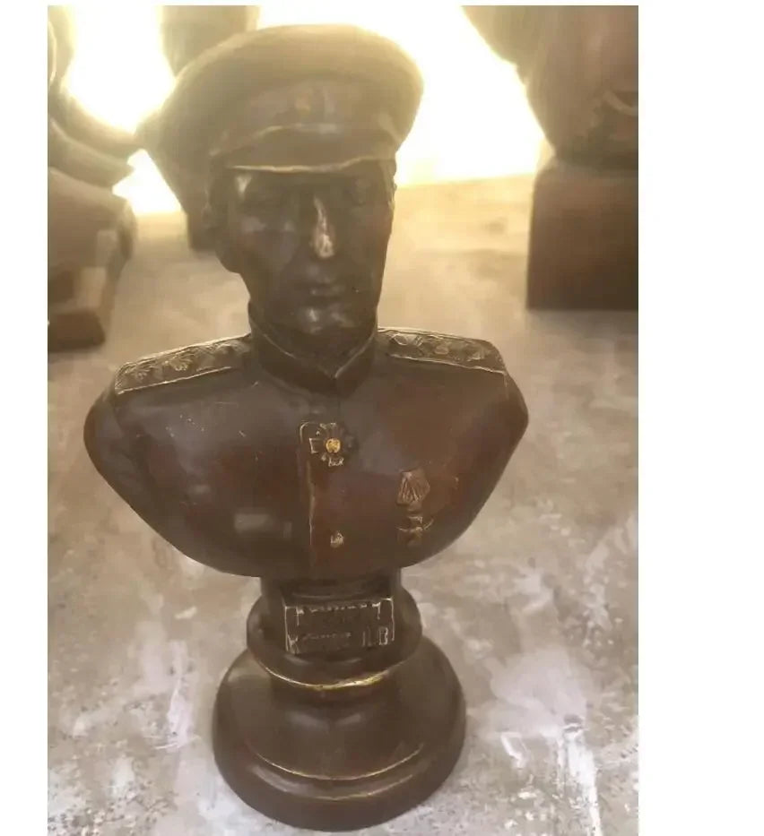 12CM Russian Tsar NICHOLAS II bust statue 5" H bronze statue 15cm Suvorov /Emperor Peter Zhukov 21CM