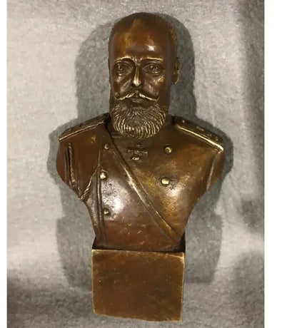 12CM Russian Tsar NICHOLAS II bust statue 5" H bronze statue 15cm Suvorov /Emperor Peter Zhukov 21CM