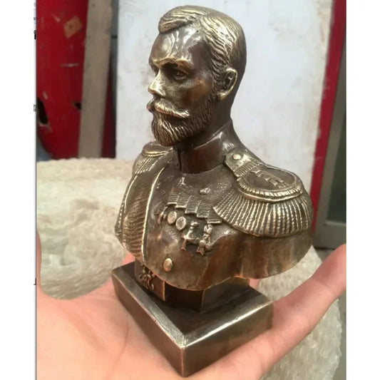 12CM Russian Tsar NICHOLAS II bust statue 5" H bronze statue 15cm Suvorov /Emperor Peter Zhukov 21CM