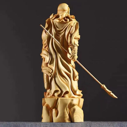 12CM Traditional Handicraft Wooden Kowloon Guan Gong Three Kingdoms Period Figures Statue Home Decor Lucky Statue