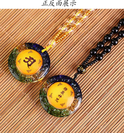 12PCS Buddhist supply Greco-Buddhist pocket travel safe Exorcise evil spirits Almighty talisman Shurangama Mantra Pendant Amulet