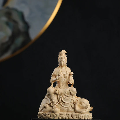 12cm Boxwood Buddha Feng Shui Car Hanging Wood Statue Zen Real Wood Wood Sculpture Home Décor Lucky God
