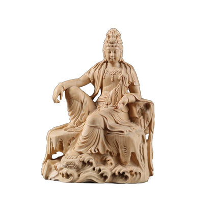 12cm Boxwood Feng Shui Figure Statue Buddha Home Décor Feng Shui Myth Office Decoration Wood Statue Wood Statue Rich