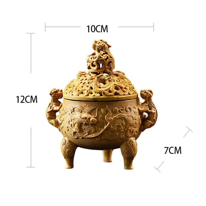 12cm Boxwood Wood Sculpture Real Wood Office Decoration Traditional Chinese Mascot Feng Shui Collection Lucky Zen Collection inc