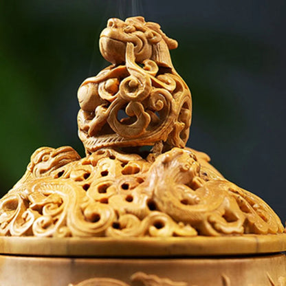 12cm Boxwood Wood Sculpture Real Wood Office Decoration Traditional Chinese Mascot Feng Shui Collection Lucky Zen Collection inc