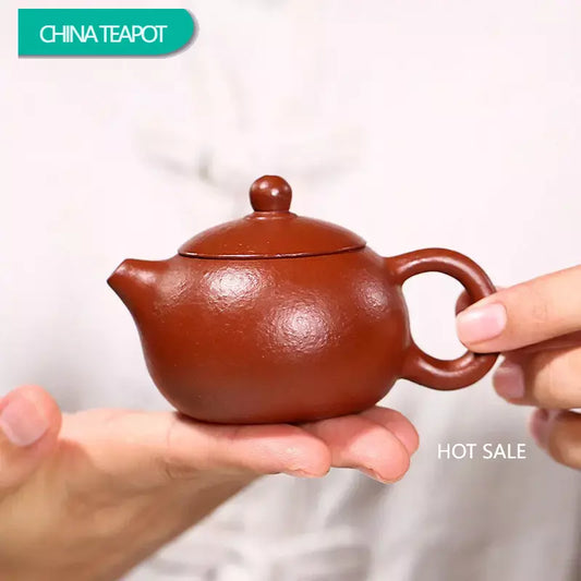 120ml Yixing Purple Clay Teapot Famous Artists Handmade Xishi Tea Pot Raw Ore Fish Seed Mud Kettle Chinese Zisha Tea Set Teaware