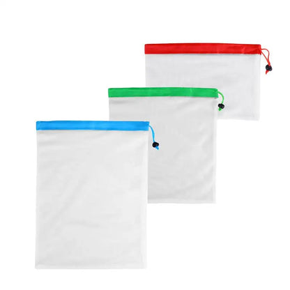 12pcs Eco Friendly Washable Mesh Produce Bags for Grocery Shopping Storage Reusable Fruit Vegetable Kitchen Storage