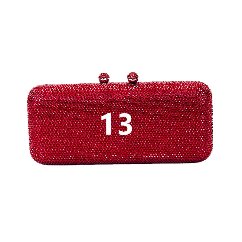 13 Colors Rhinestone Wedding Bridal Fashion Evening Bag Woman Crystal Stone Clutch Purse Banquet Gala Party Gift Diamond Handbag