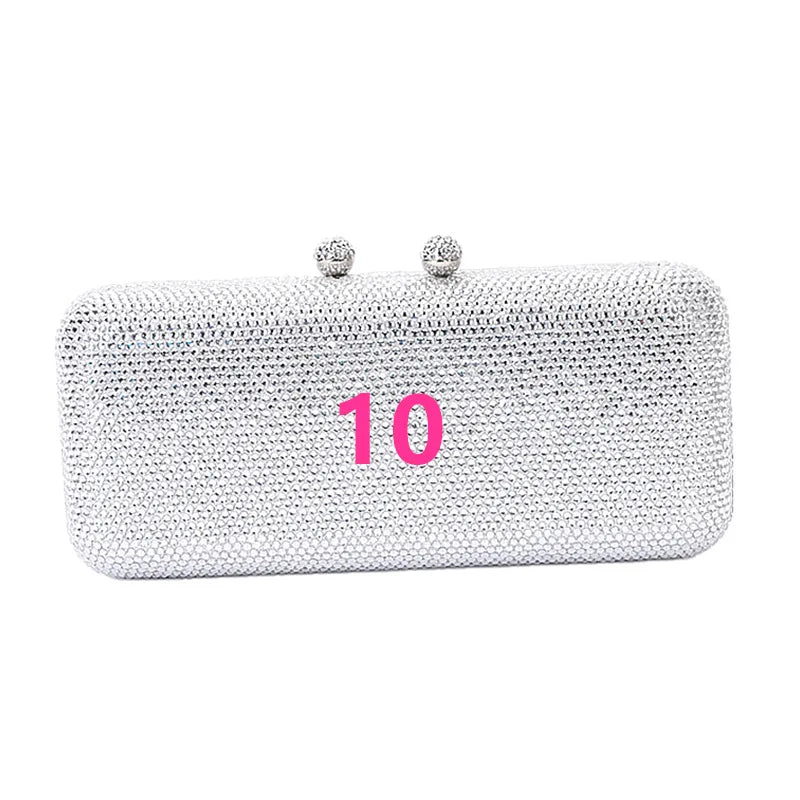 13 Colors Rhinestone Wedding Bridal Fashion Evening Bag Woman Crystal Stone Clutch Purse Banquet Gala Party Gift Diamond Handbag