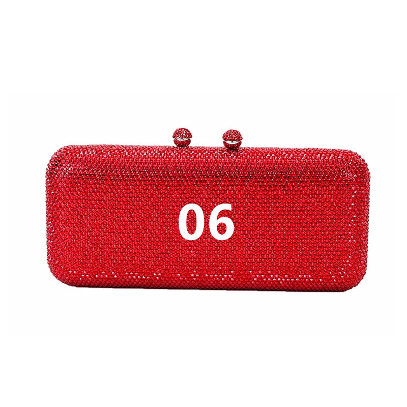 13 Colors Rhinestone Wedding Bridal Fashion Evening Bag Woman Crystal Stone Clutch Purse Banquet Gala Party Gift Diamond Handbag