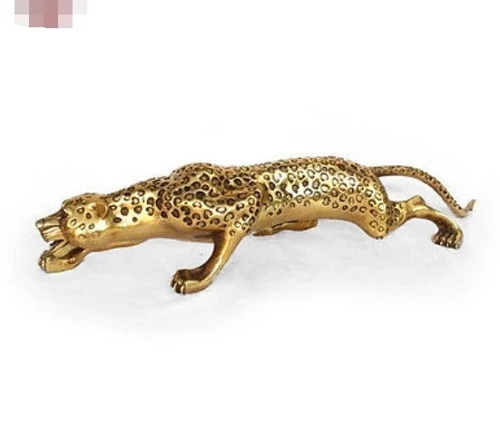 13 Inch Copper Animal Sculpture, Run Cheetah Statue Sculpture, Leopard Panther, Nordic Decoration For Him