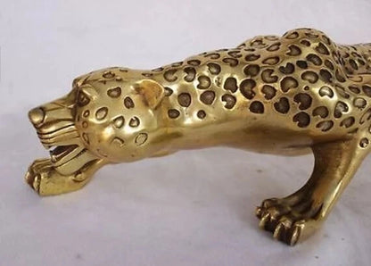 13 Inch Copper Animal Sculpture, Run Cheetah Statue Sculpture, Leopard Panther, Nordic Decoration For Him