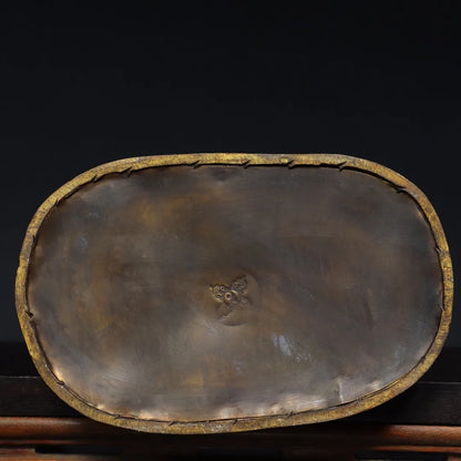 13"Tibet Temple Collection Old Bronze Gilded Facial Painted Vaisravana Pisamen sky Sitting Buddha Worship Hall Town house